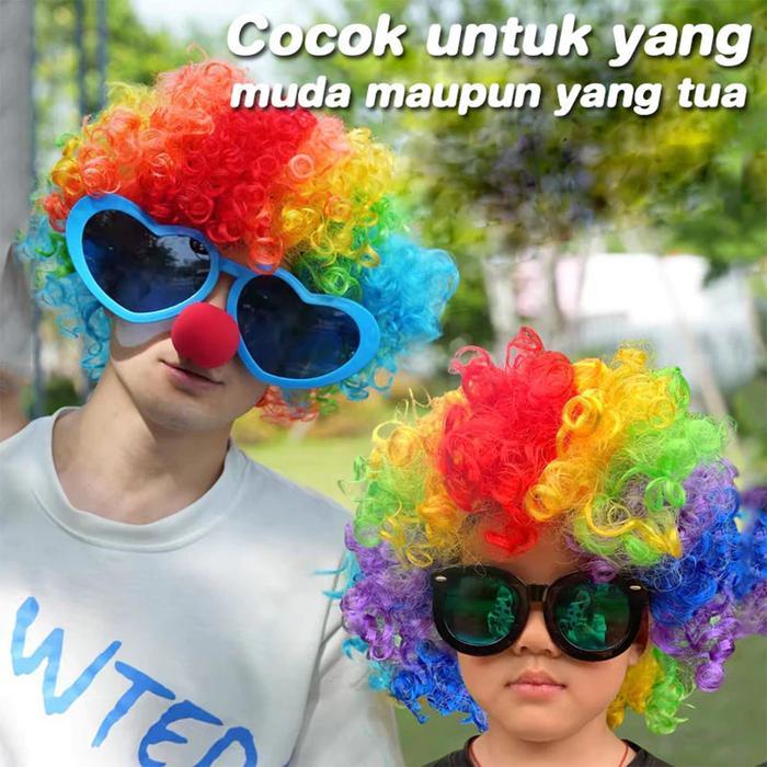 rambut palsu keribo Dengan hairnet di dalamnya rambut palsu kribo pria rambut palsu laki laki