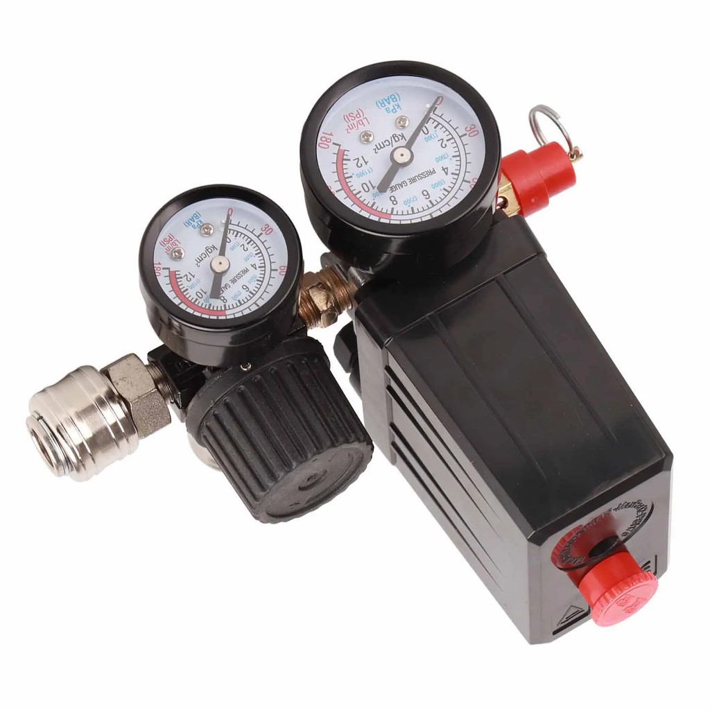Air Compressor Valve Pressure Control Switch Air Compressor Pressure Switch 1/4in 4 Holes Controller