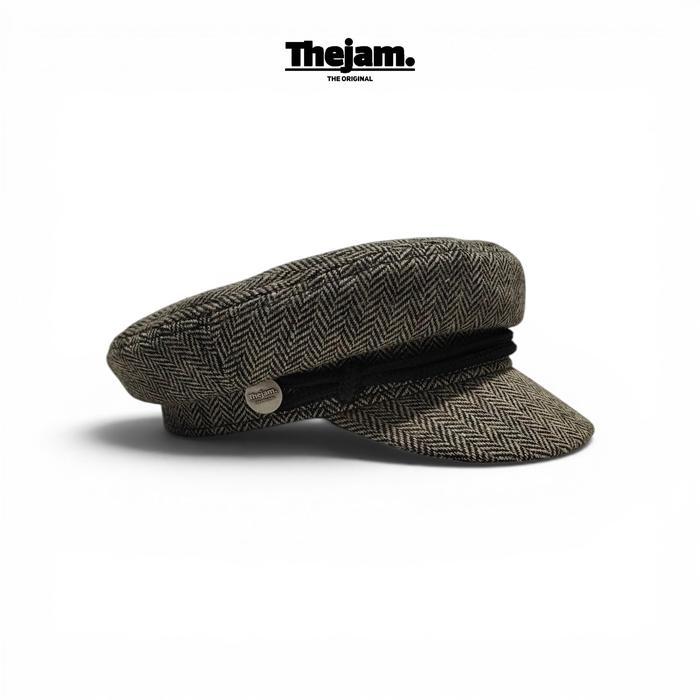 Thejam. Sailor hat wool herringbone brown Fisherman cap Fiddler cap