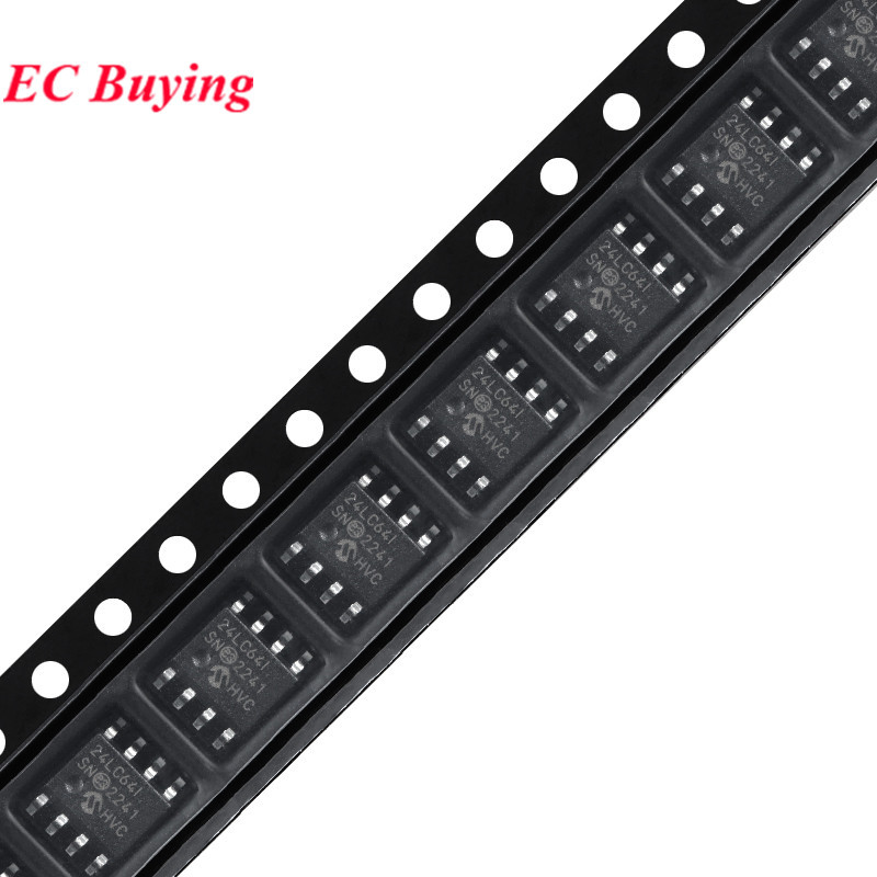 10Pcs 24LC02 24LC04 24LC08 24LC16 24LC32 24LC64 24LC128 24LC256 24LC512ISN 1 2 4 8 16 32 64 128 KB