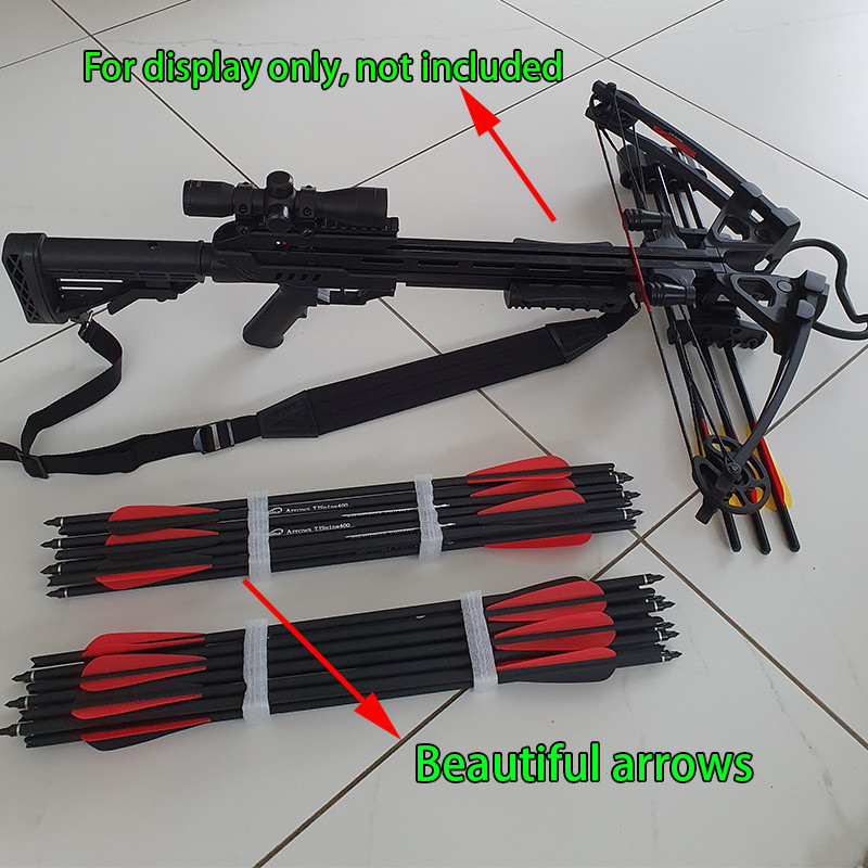 Hot 12pcs Hunting Archery Crossbow Bolts Carbon Arrow 16171820 22Inches Spine 400 For crossbow bolts