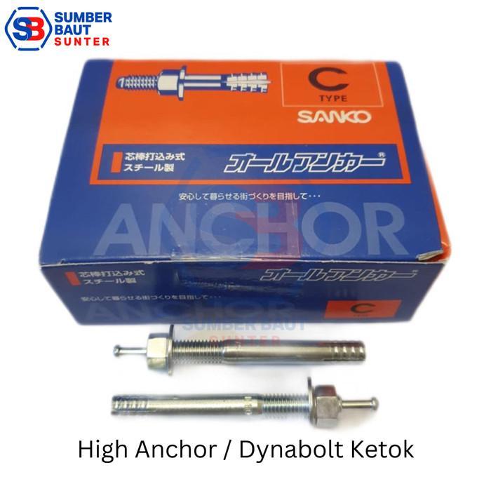 M16x80 High Anchor / Dynabolt / Angkur Ketok Merk Sanko Galvanis