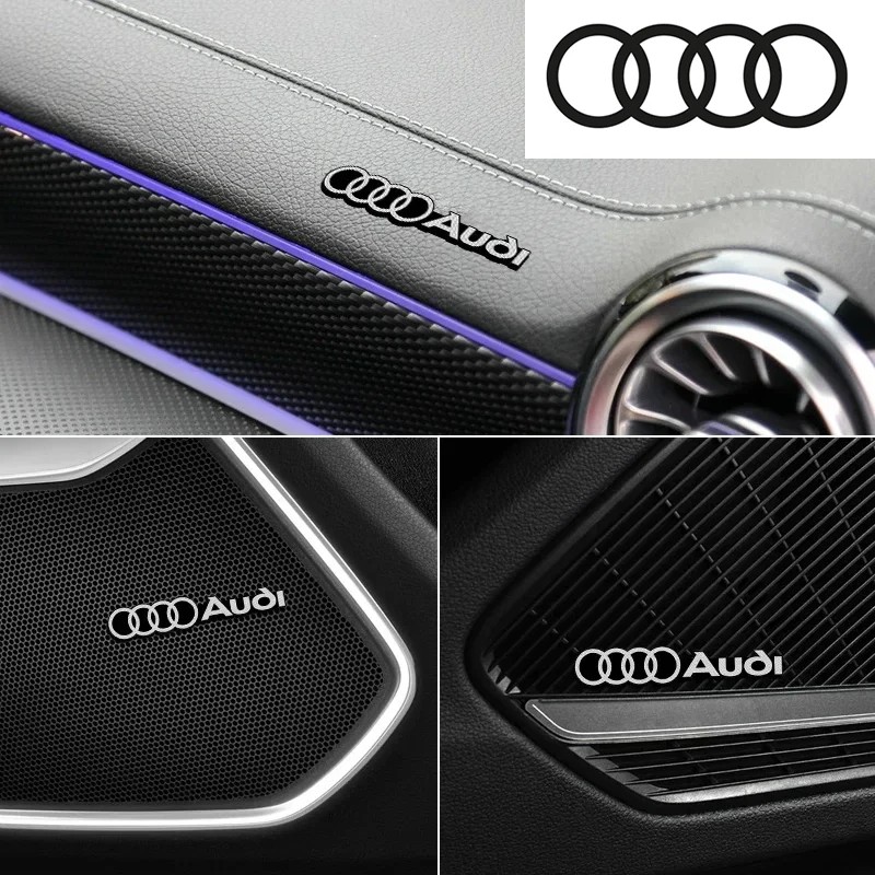 4pcs 3D Aluminum Badge Emblem Sticker car audio decorate For Audi A1 A3 A4 B8 8P A6 C7 A5 Q5 B7 B6