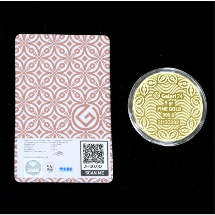 Emas Batangan Batik Kawung 5 Gram - Emas Galeri 24