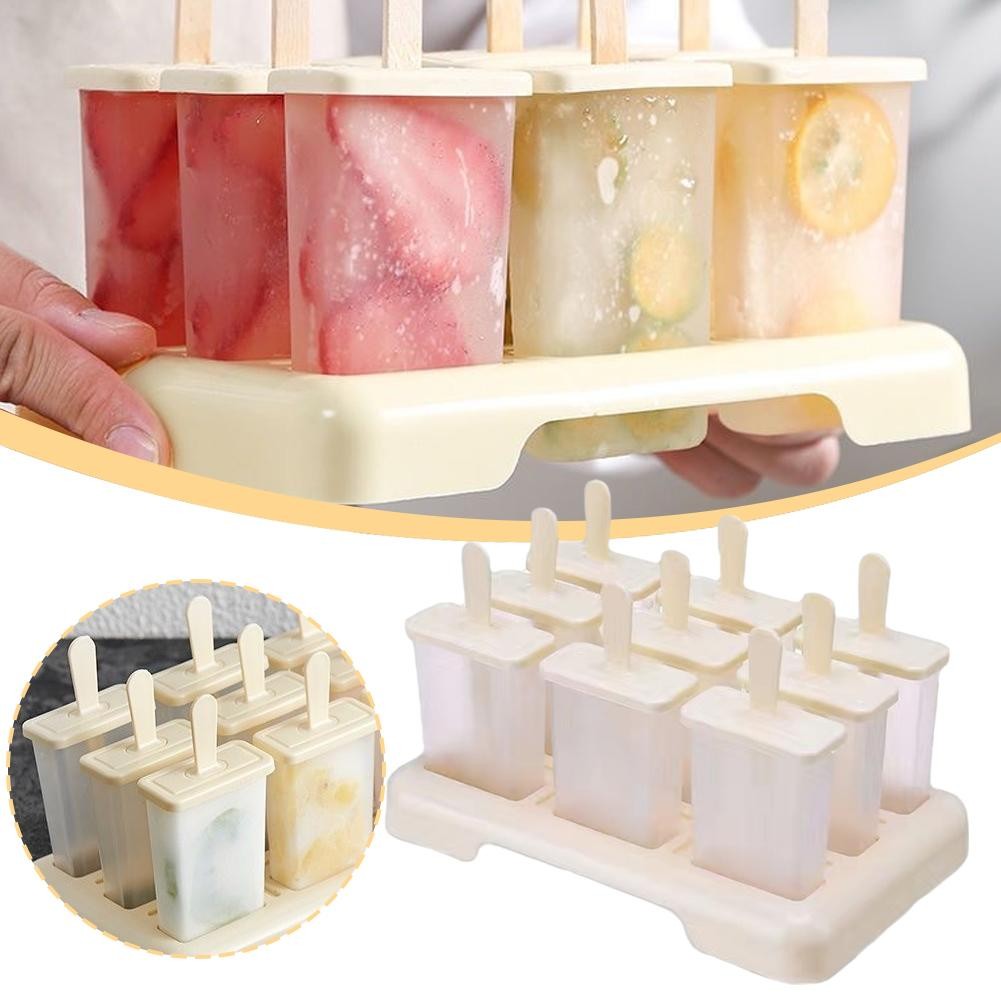 Ice Cream Popsicle Mold Tray DIY Ice Cream Machine Freezer Box Maker with Kitchen Juice Ice Stick