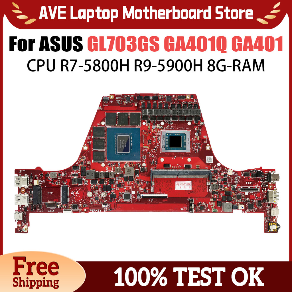 Casing Laptop GA401QM Laptop Motherboard For ASUS GA401Q Zephyrus G14 GA401 8G-RAM R7-5800H R9-5900H