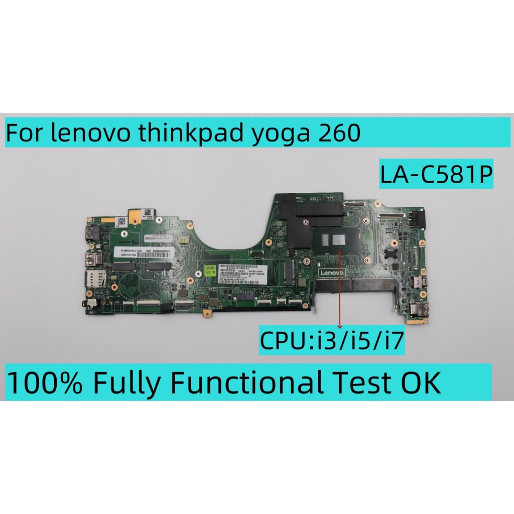 Casing Laptop LA-C581P For Lenovo ThinkPad YOGA 260 Laptop Motherboard with i3 i5 i7 CPU  100% Teste