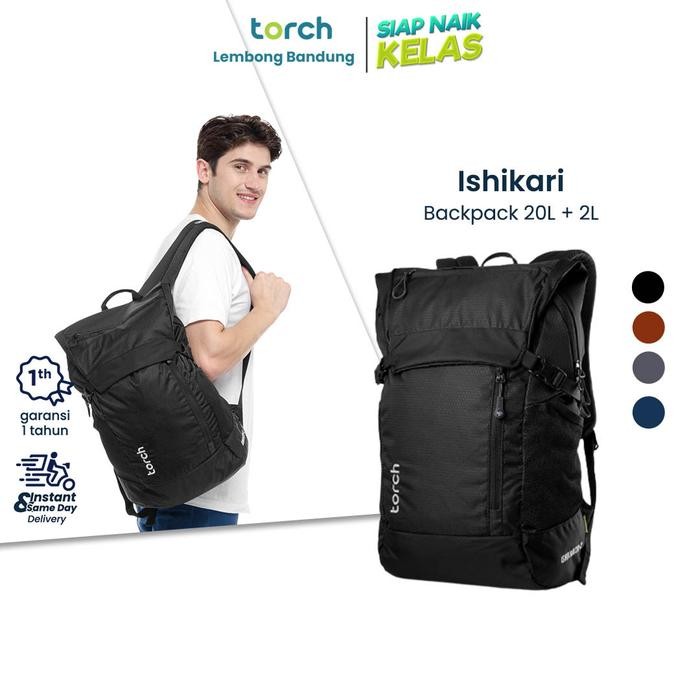 DISKON TORCH BANDUNG TAS BACKPACK ISHIKARI GREY 20+2L READY STOCK