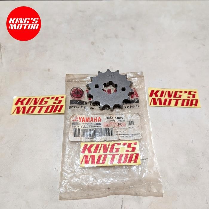ORIGINAL GEAR GIR DEPAN JUPITER MX NEW VIXION SON 14T 93822 14815 ASLI YGP YAMAHA READY STOCK
