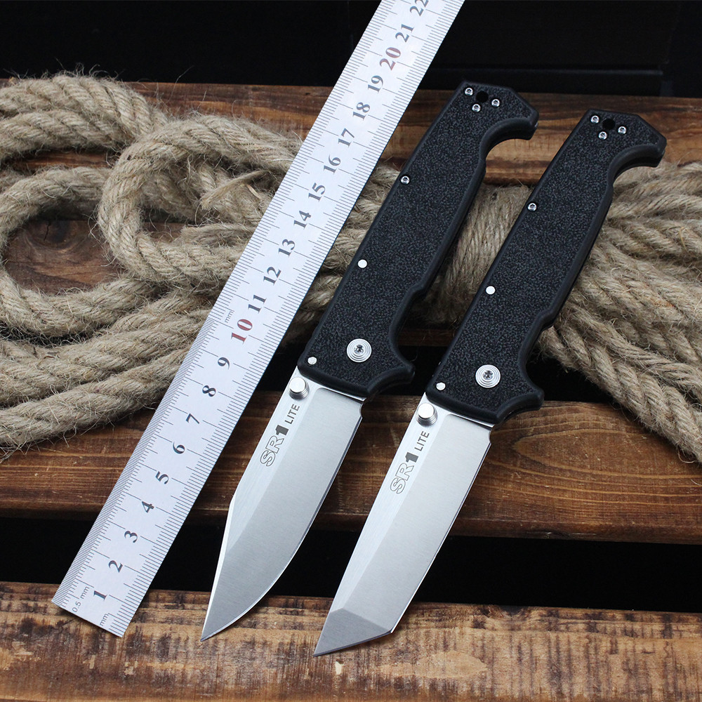 Cold SR1 Lite Folding Knife 8Cr14Mov Steel Portable Pocket Knife Professional Outdoor Survival