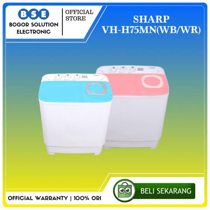 New TOSHIBA Mesin Cuci 2 Tabung VH-H75MN(WB/WR) Mesin Cuci Toshiba VH-H75MN 6.5 Kg [RESMI]