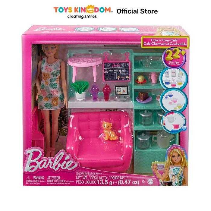 Stok Terbatas !!!! Barbie Playset Boneka & Cute N Cozy Cafe Hkt94 Terjangkau