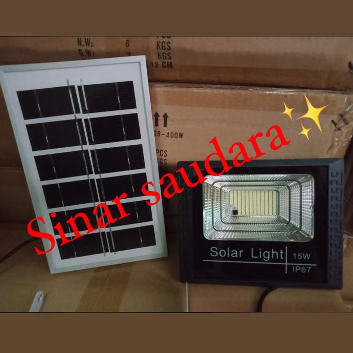 Lampu Sorot Led Tenaga Surya 15Watt 15 W Lampu Tembak Solar Cell 15W
