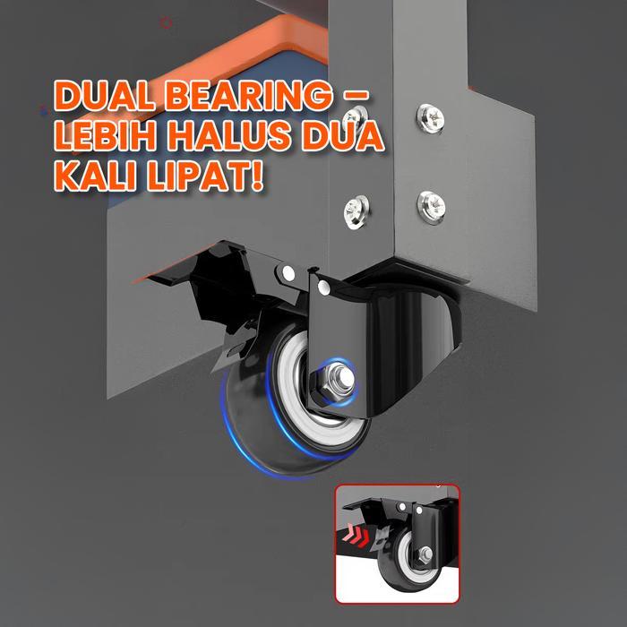 CUTA Troli Bengkel 3 Susun Trolley Trolly Besi Rak Tools Meja Bengkel Tool Cart Trolley Alat Kerja