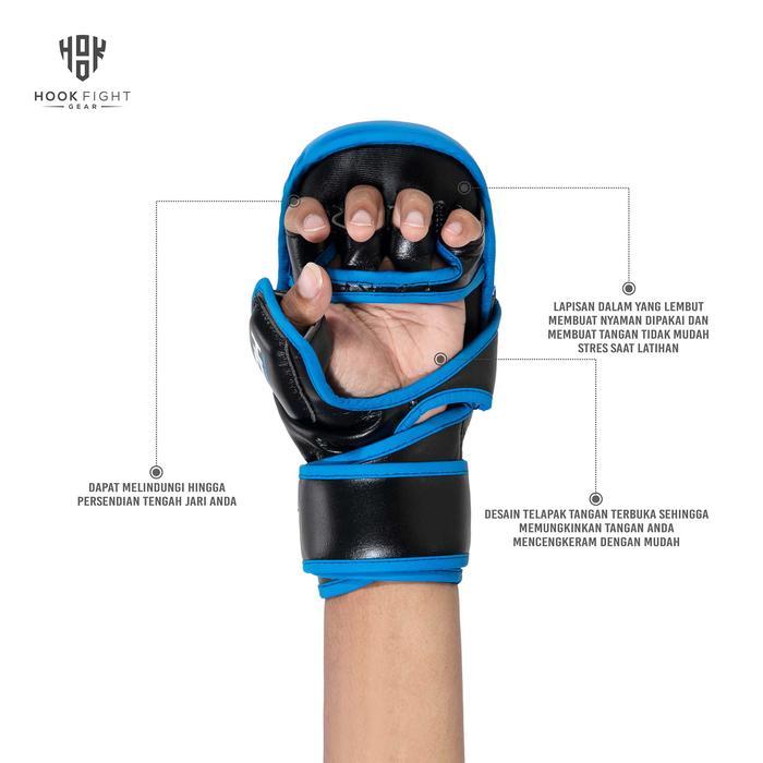 Hook Hybrid Mma Sparring Gloves Giant Blue Sarung Tinju Mma Glove Ufc