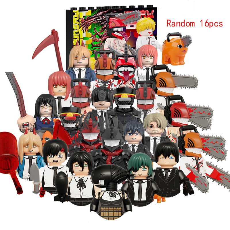 MOC Creative Chainsaw Denji Man Pochita Makima Doll Mini Anime Action Figures Building Blocks Bricks