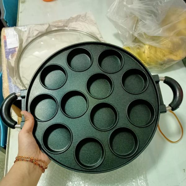 Cetakan Kue Lumpur Martabak Mini 12 Lubang Datar Teflon Happy Call
