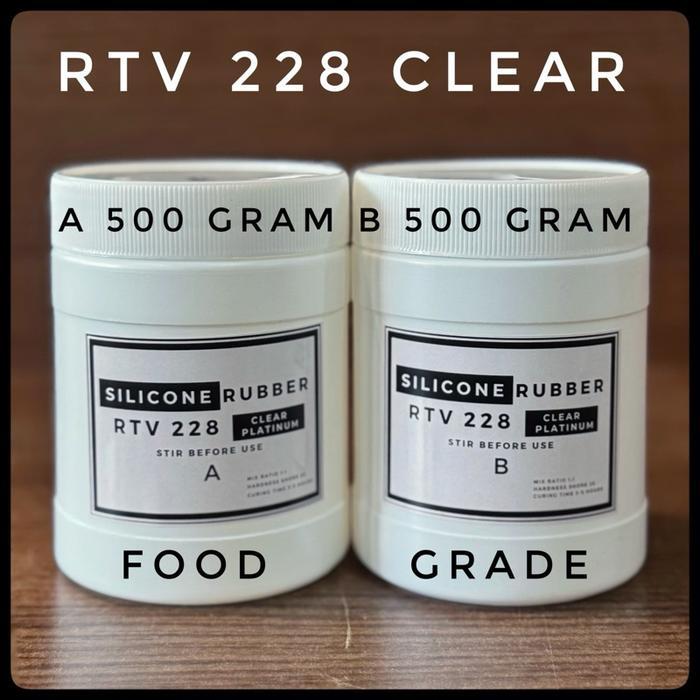 Silicone Rubber RTV 228 Clear Food Grade 1 KG - A 500 GRAM & B 500 GRAM - Aman untuk Cetakan Makanan