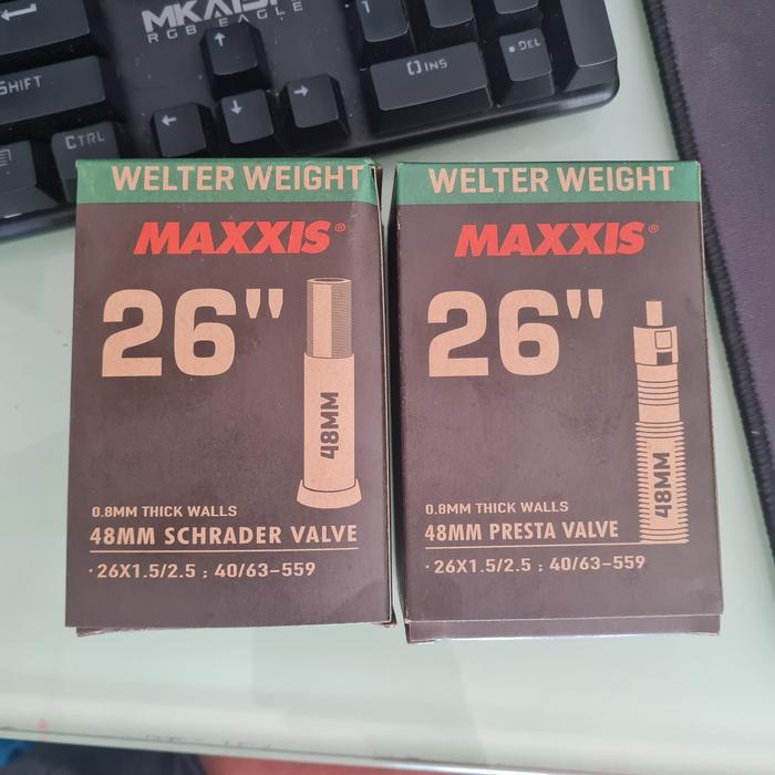 Welter Weight Maxxis 26 X 1.50 / 2.50 1.5 2.5 Ban Dalam Presta Fv Av 48Mm Inner Tube Sepeda Mtb