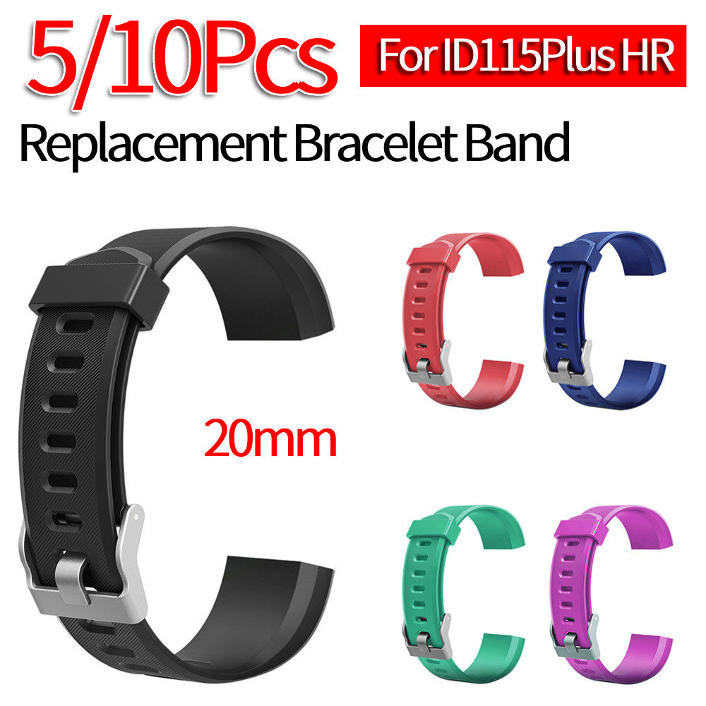 5/10Pcs Replacement Bracelet Band For Id115Plus Hr Silicone Smart Watch Wrist Strap Colorful