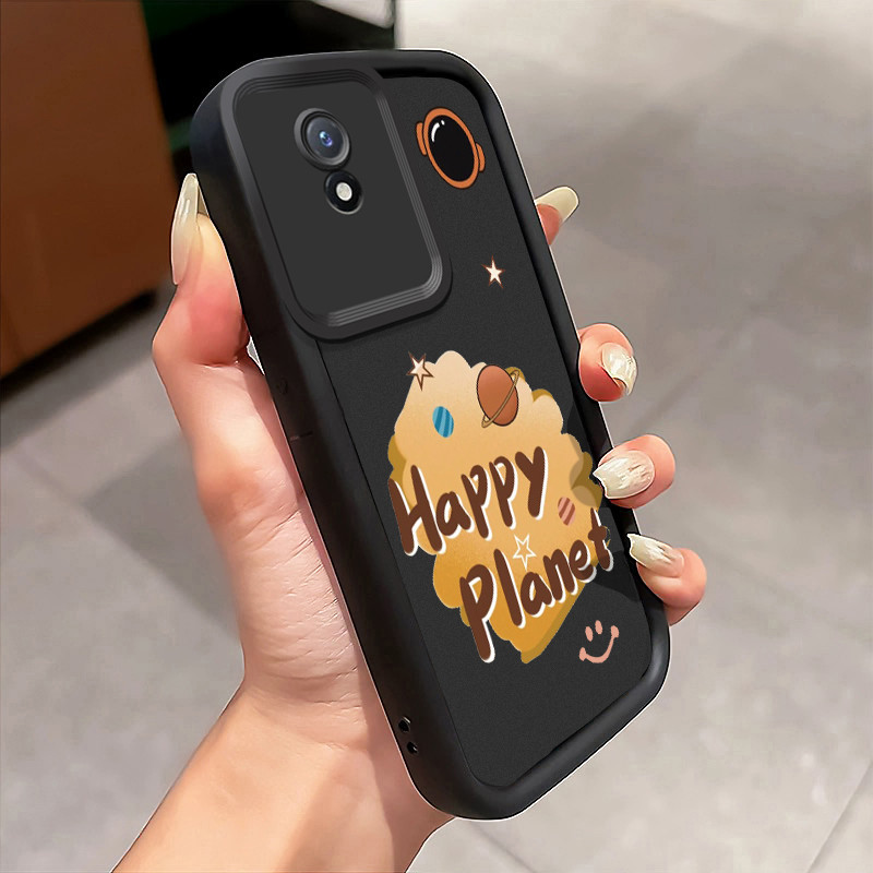Casing Hp Untuk VIVO Y02 VIVO Y02A VIVO Y02T Case Casing pola Planet yang bahagia Kesing HP Kasing m