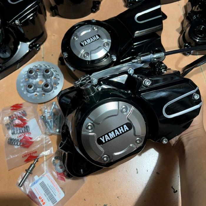 (Variasi Tutup CNC Silver) KOPLING KANAN BAK RX KING KAWINAN BAK NINJA ORISINIL COPOTAN MOTOR