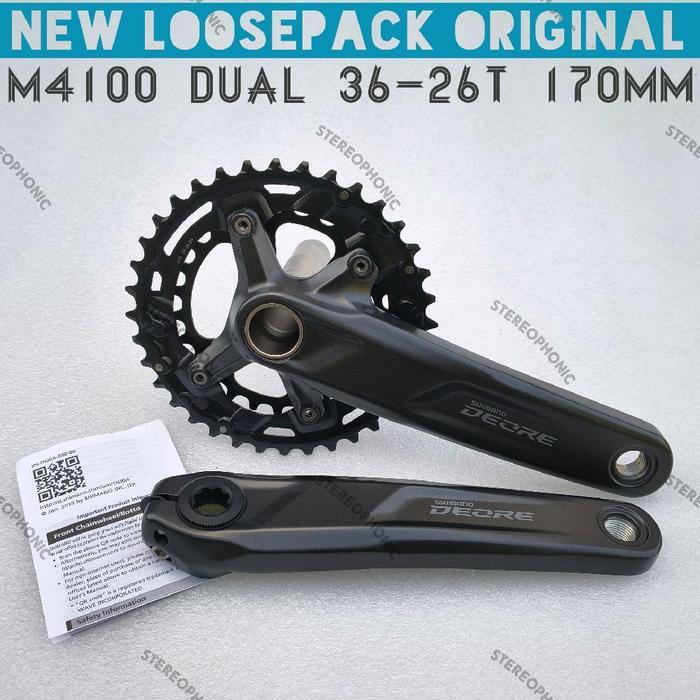 NEW Loosepack ORIGINAL SHIMANO Crank DEORE FC-M4100 36-26T Crank DEORE Dual 36-26T Crank DEORE M4100