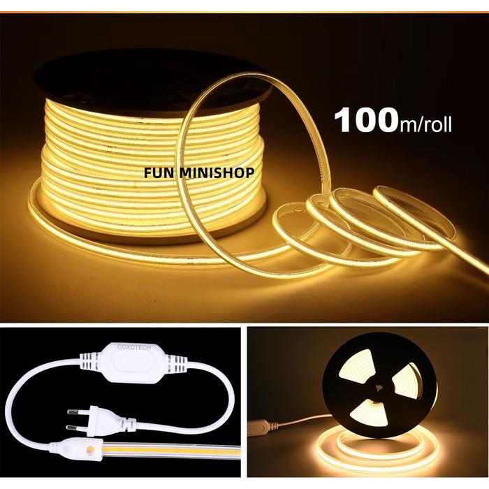 TERLARIS Lampu Selang COB 220V Strip Led COB Outdoor 100M Waterproof anti air Strip COB READY