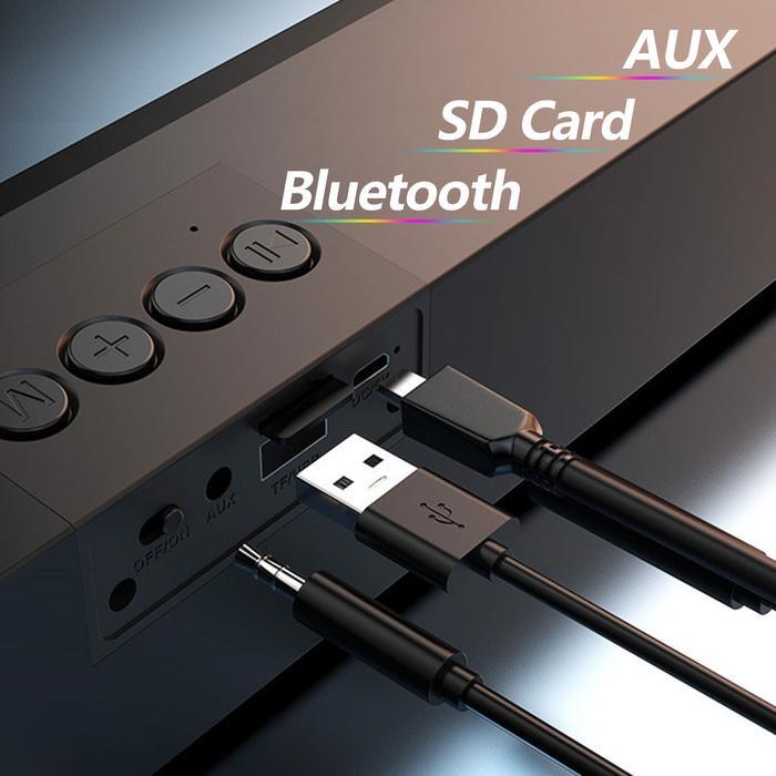 Best Seller CodJovitech Speaker Bluetooth Soundbar Rgb 5 Colors Led Light Computer Tv Phone Tf