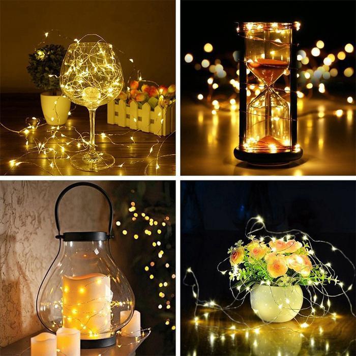 NEW Lampu LED TUMBLR / Lampu strip dekorasi Waterproof(dengan baterai) 1M 10 led+ Baterai