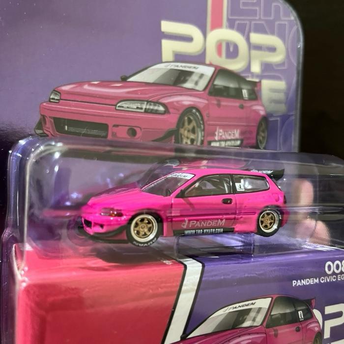 JADA POP RACE 008 PANDEM CIVIC E20 MOBIL MAINAN MINIATUR WARNA PINK DENGAN DESAIN SPORTY
