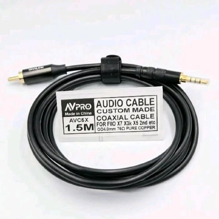 BERKUALITAS AVPRO AVC5X Digital Coaxial for FIIO X7 X3k X5 2nd etc OD4.0mm BLACK