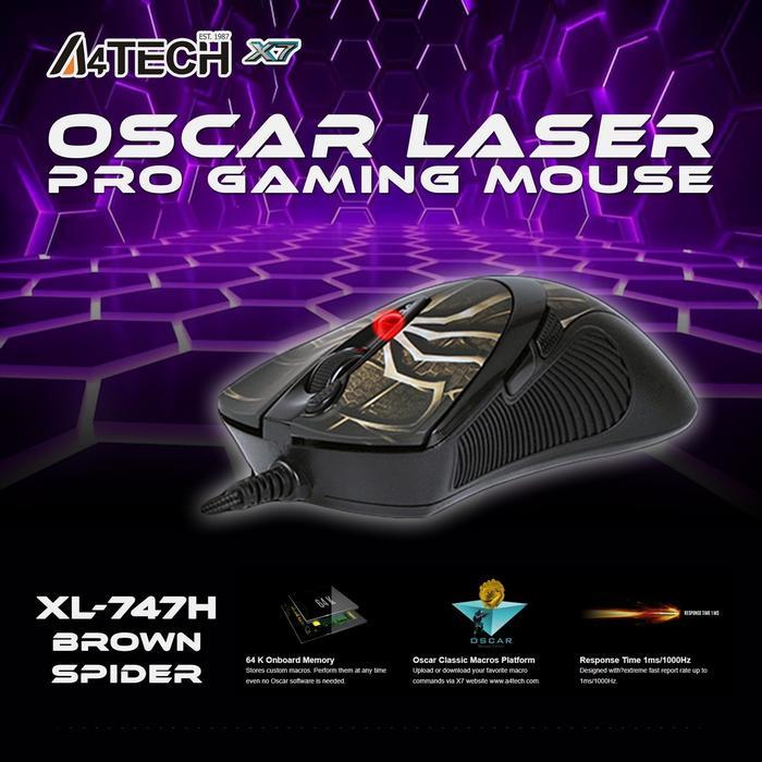 Terlaris Gaming A4Tech X7 Xl-747 Spider Oscar Mouse Anti Vibrate Laser