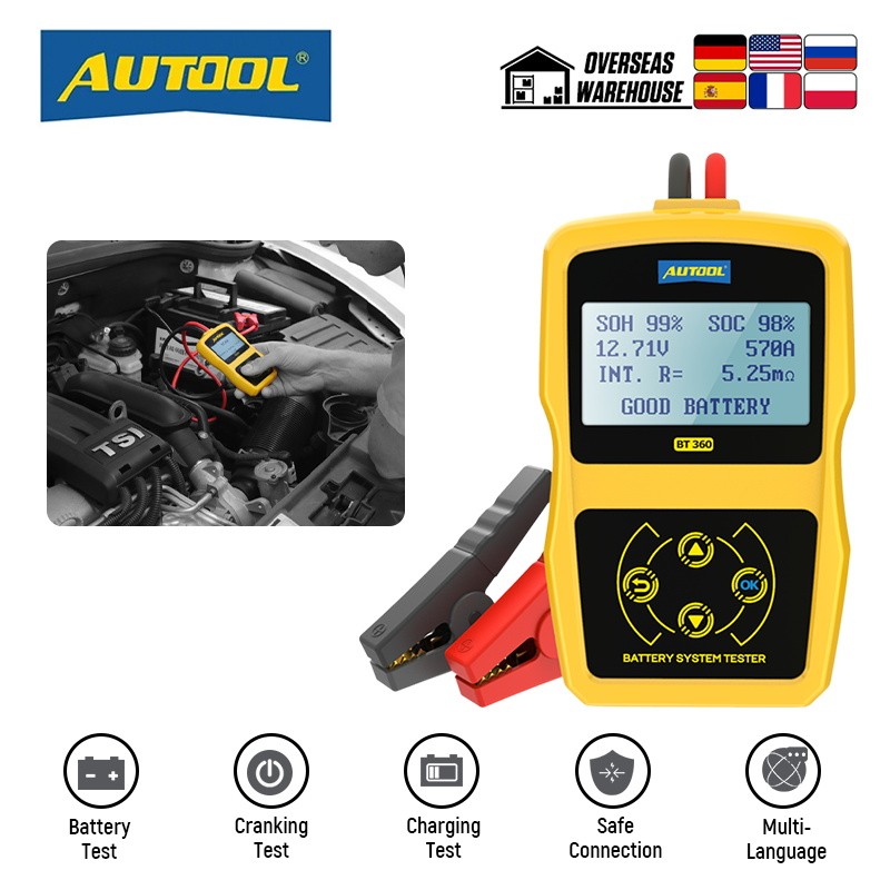 AUTOOL BT360 Automotive Battery Tester Car Battery Analyzer