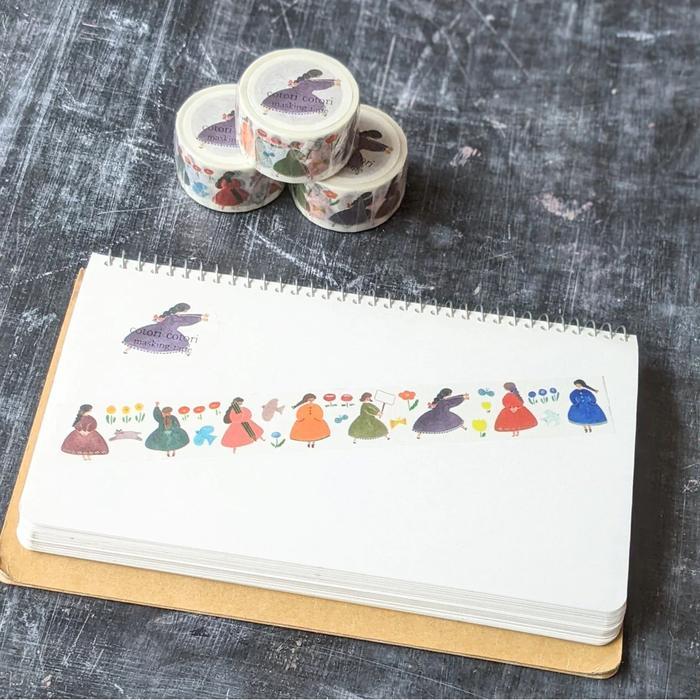 Cotori Cotori / Washi Tape - Colorful Girls (version with belongings (WashiTape-9))