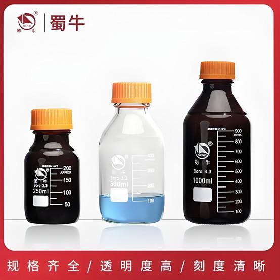 Botol Reagen Kaca Amber 1000 Ml Botol Sampel Laboratorium Reagent Bottle Coklat