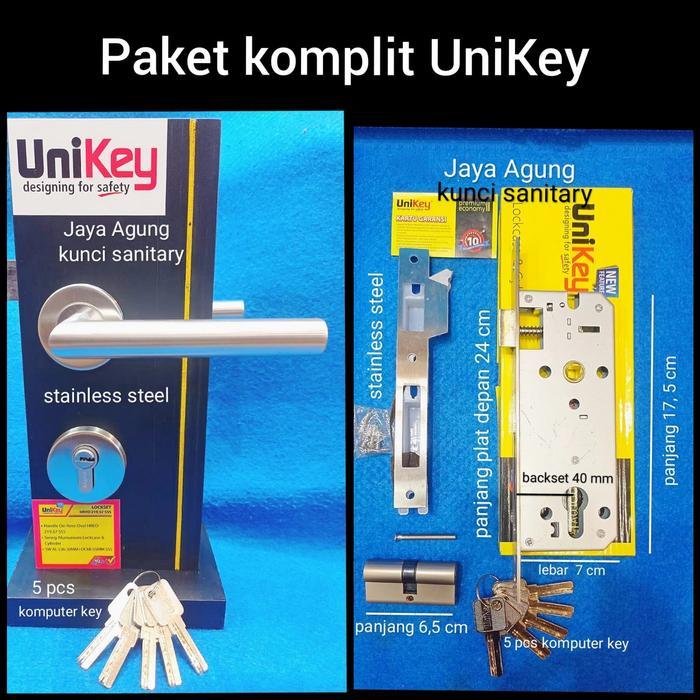 TERLARIS Handle Unikey HRE 219.57 Komplit Kunci Unikey Stainless Computer