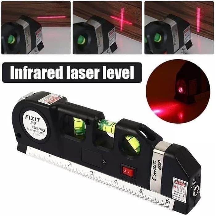 Waterpass Fixit Level Pro 3 Water Pass Meteran Laser Up To 250 Cm