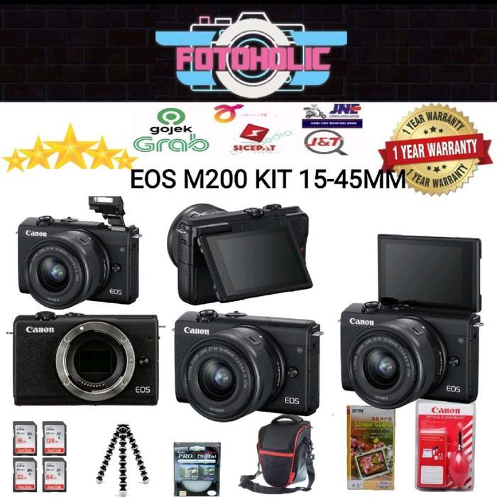 Canom Eos M200 Kit 15-45Mm M200 Kit Kamera Mirolles Canon Eos M200 Terbaru 
