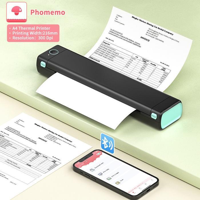 AIMO M08F Printer Portable Thermal Printer A4 HVS/Printer Tattoo Wireless Bluetooth Inkless Printer