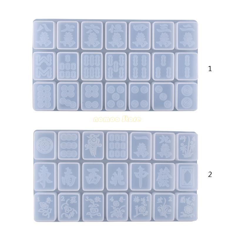 31BF Crystal Epoxy Resin Mold for Creative Mahjong Silicone Mould DIY Crafts Jewelry