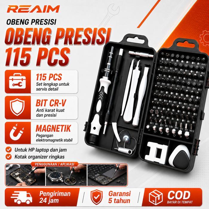 Krisbow - Obeng Set 115PCS Precision Screwdriver Set Obeng HP Obeng Laptop Mata Obeng Magnetic CR-V