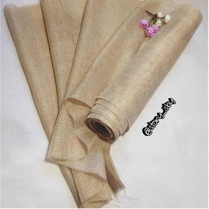 1 Roll - 10 Yard 48 Cm Kain Goni Coklat Keemasan