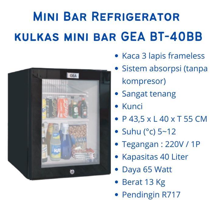 Kulkas Mini GEA BT 40BB / Showcase Mini GEA BT40BB 40 Liter 65 Watt
