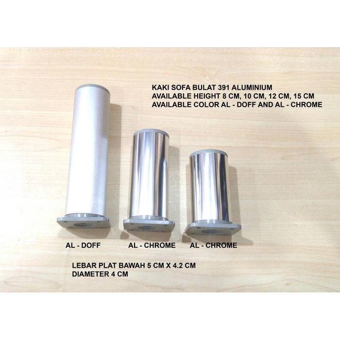 Kaki Sofa 15 CM Bulat Aluminium 391 /