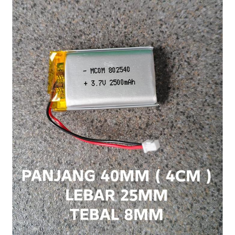 PROMO Baterai Kabel 2 Rechargeble Batre Soket 2Kabel 802540 P 40mm L 25mm T 8mm For Elektronik