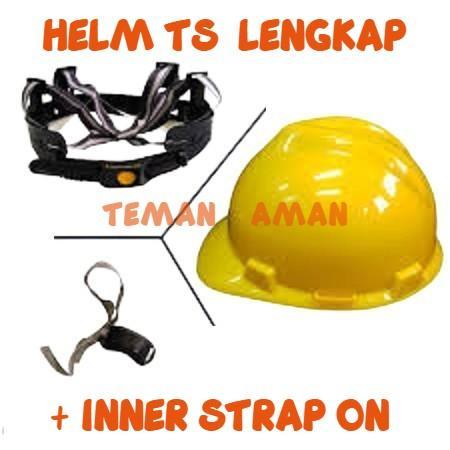 Helm Safety Proyek Ts Lengkap + Inner Strapon +Tali Dagu Komplit Murah