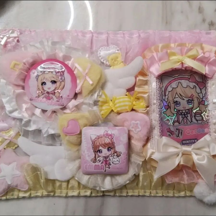 Cute Itabag Anime Badge Holder Set Kaii Candy Ribbon Lace DIY Badge Holder Ita Bag Insert