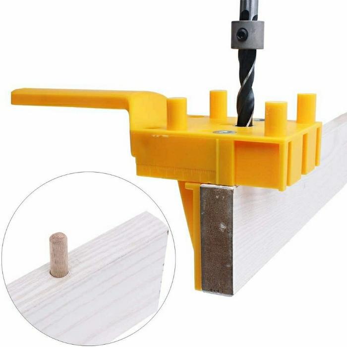 Dowel Jig + Mata Bor Dowel, Dowel Kayu Plus Mata Bor Dowel