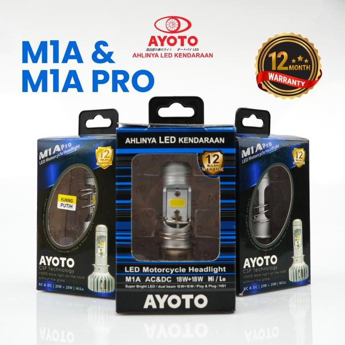 (Live) Lampu Motor Depan Led Ayoto M1A M7A H6 Ac Dc Motor Bebek Matic Ac Dc